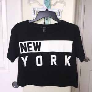 forever 21 cropped “New York” tee